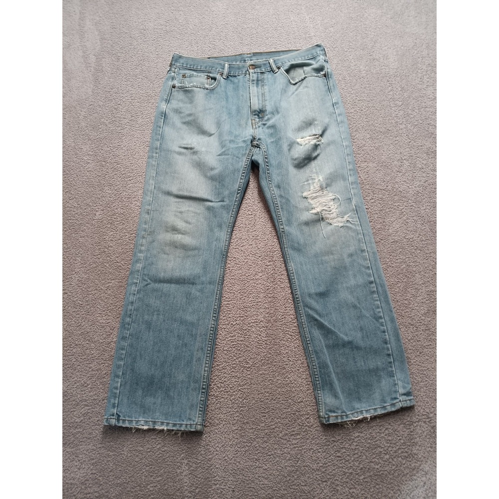 Levi's 559 Relaxed Straight‎ Men's W36 L32 Light Wash Distressed Denim Jeans